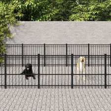 vidaXL acél kültéri kutyakennel 26,35 m² szállítóbox, fekhely kutyáknak