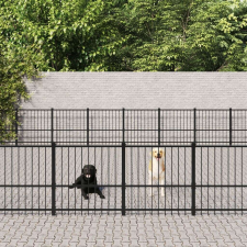 vidaXL acél kültéri kutyakennel 75,27 m² szállítóbox, fekhely kutyáknak