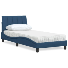 vidaXL ágy matraccal kék 90x190 cm szövet ágy és ágykellék