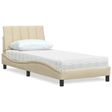 vidaXL ágy matraccal krém 90x190 cm szövet ágy és ágykellék