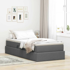 vidaXL Ágy tárolóval és matraccal Sötétszürke 90 x 190 cm Poliészter ágy és ágykellék