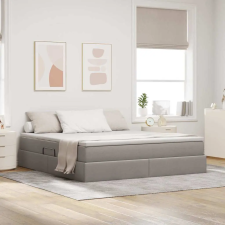 vidaXL Ágy tárolóval és matraccal Tópszínű 160 x 200 cm Poliészter ágy és ágykellék