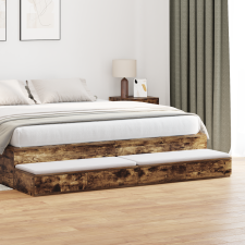 vidaXL Ágyas Fiókok Füstölt Tölgyből - 180x36.5x16.5 cm - Műgyanta Fából bútor