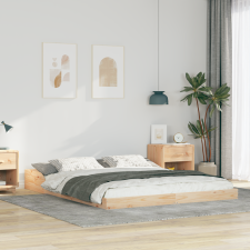 vidaXL Ágykeret Barna 150 x 200 cm Tömör fenyőfa ágy és ágykellék