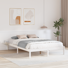 vidaXL Ágykeret éjjeli szekrényekkel Fehér 140 x 200 cm Fehér ágy és ágykellék
