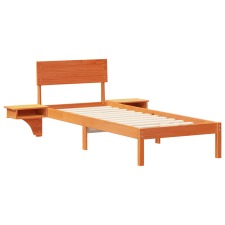 vidaXL Ágykeret éjjeli szekrényekkel Viaszbarna 75 x 190 cm (873474) ágy és ágykellék