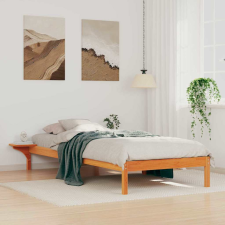vidaXL Ágykeret éjjeliszekrényekkel Faggyú barna 100 x 210 cm ágy és ágykellék