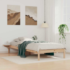 vidaXL Ágykeret éjjeliszekrényekkel Természetes 100 x 210 cm ágy és ágykellék