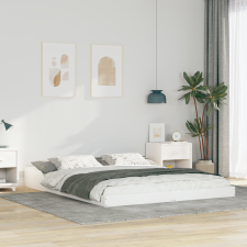 vidaXL Ágykeret Fehér 160 x 200 cm Fenyőfa ágy és ágykellék