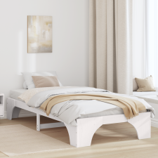 vidaXL Ágykeret Fehér Fa 100 x 200 cm Négyzetes Tömör fenyő ágykeret ágy és ágykellék