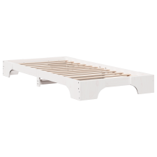 vidaXL Ágykeret Fehér Tömör fa 100 x 200 cm Tartós (872876) ágy és ágykellék