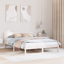 vidaXL Ágykeret Fehér Tömör Fenyőfa 160 x 200 cm Tartós Modern ágy és ágykellék