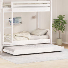 vidaXL Ágykeret Fehér Tömör fenyőfa 90 x 200 cm Tartós Négyszögletes ágy és ágykellék