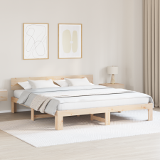 vidaXL ágykeret fejtámlával 200x200 cm tömör fenyőfa ágy és ágykellék