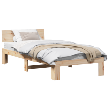 vidaXL Ágykeret Fejtámlával 90x200 cm Tömör Fenyőfa (872668) ágy és ágykellék