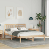vidaXL Ágykeret fejtámlával Barna 140 x 190 cm Tömör fenyőfa