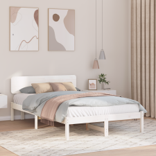 vidaXL ágykeret fejtámlával Fehér 120x200 cm Tömör fenyőfa ágy és ágykellék
