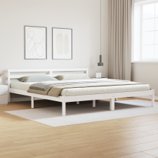 vidaXL Ágykeret Fejtámlával Fehér 180x210 cm Tömbfa Fenyő ágy és ágykellék