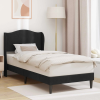 vidaXL Ágykeret fejtámlával Fekete 100 x 200 cm Bársony