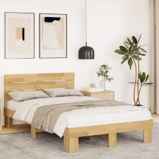 vidaXL ágykeret fejtámlával matrac nélkül 120x200 cm tömör fa tölgyfa ágy és ágykellék
