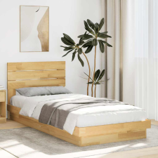 vidaXL ágykeret fejtámlával matrac nélkül 80x200 cm tömör fa tölgyfa ágy és ágykellék
