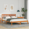 vidaXL Ágykeret fejtámlával Viaszbarna 140 x 190 cm Tömör fenyőfa