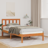 vidaXL Ágykeret fejtámlával Viaszbarna 90 x 200 cm Tömör fenyőfa