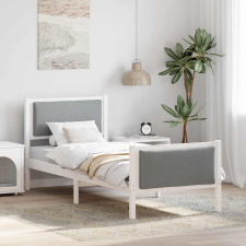 vidaXL Ágykeret fejtámlával Világosszürke 75 x 190 cm szövet ágy és ágykellék