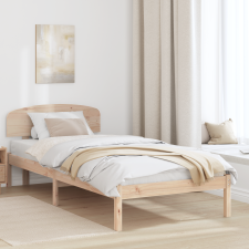 vidaXL ágykeret fejvéggel 90x200 cm Tömör fenyőfából ágy és ágykellék