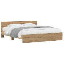 vidaXL Ágykeret Fejvéggel Kézműves Tölgy 180x200 cm Mérnök Fa (3378500) ágy és ágykellék