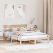 vidaXL Ágykeret Fejvéggyel 150x200 cm Tömör Fa Fenyő ágy és ágykellék
