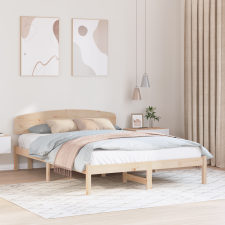 vidaXL Ágykeret Fejvéggyel 160x200 cm Tömör Fából készült Fenyő ágy és ágykellék