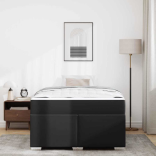 vidaXL Ágykeret Fekete 120 x 200 cm Műbőr ágy és ágykellék