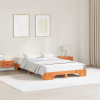 vidaXL Ágykeret Gyanta barna Tömör fenyőfa 140 x 190 cm Tartós