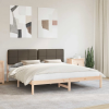 vidaXL Ágykeret Kárpitozott Fejtámlával Tópszínű 200 x 200 cm