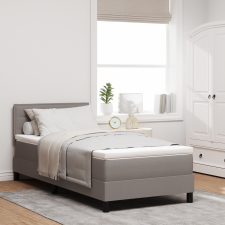 vidaXL Ágykeret Matrac és LED világítással Taupe 90x200 cm Szövet ágy és ágykellék