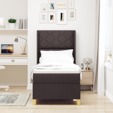 vidaXL Ágykeret Matrac Kárpit Sötétbarna 80x200 cm ágy és ágykellék