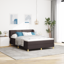 vidaXL Ágykeret Matrac Kárpittal Sötétbarna 140x190 cm ágy és ágykellék