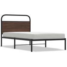 vidaXL ágykeret matrac nélkül 100x200 cm barna tölgyfa műfa (4100302) ágy és ágykellék