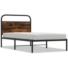 vidaXL ágykeret matrac nélkül 107x203 cm füstölt tölgy fűrészelt fa (4100205) ágy és ágykellék
