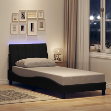 vidaXL ágykeret matrac nélkül fekete 90x200 cm szövet (3310435) ágy és ágykellék
