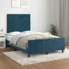 vidaXL ágykeret matrac nélkül sötétkék 120x190 cm bársony