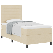 vidaXL Ágykeret Matraccal Bézs Anyag 100 x 200 cm Ágymatrac (3339292) ágy és ágykellék