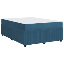 vidaXL Ágykeret matraccal matracmal Kék 160 x 200 cm Bársony (3398416) ágy és ágykellék