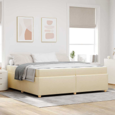 vidaXL Ágykeret matraccal matracmal Krém 200 x 200 cm szövet ágy és ágykellék