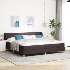 vidaXL Ágykeret matraccal - Sötétbarna - 200x200 cm - Szövet ágy és ágykellék