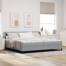 vidaXL Ágykeret Matracval Világosszürke 200x200 cm Szövet ágy és ágykellék