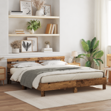 vidaXL Ágykeret Rusztikus régi fa Tömör újrahasznosított fa 200 x 200 cm ágy és ágykellék