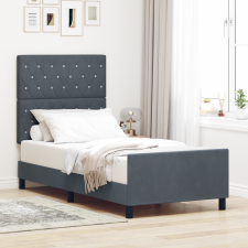 vidaXL Ágykeret Sötétszürke 100x200 cm Bársony ágy és ágykellék