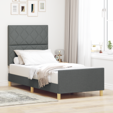 vidaXL Ágykeret Sötétszürke 100x200 cm Szövet ágy és ágykellék